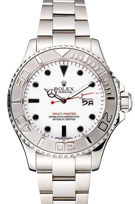 Best AAA Replica Sites White Yacht-Master Dial Stainless Case And Rolex Bracelet Steel 1015
